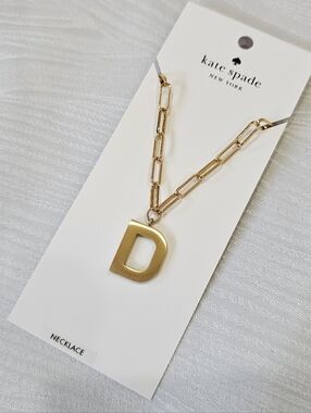kate spade Gold Letter D Pendant Chain Necklace
